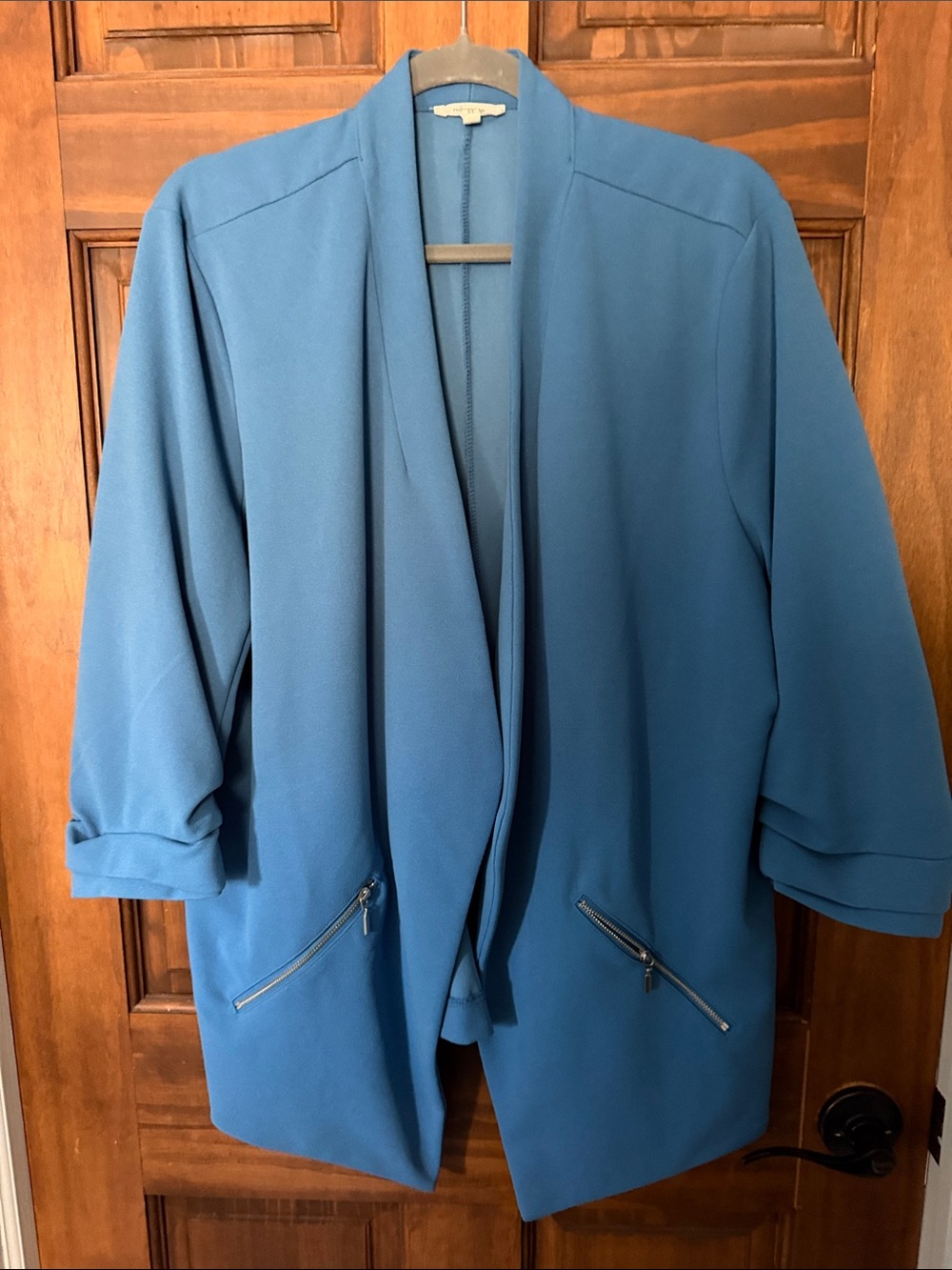 Maurices Blue Open-Front Women's Blazer with Zipper Pockets
